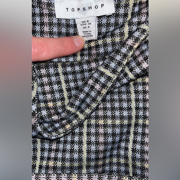 TOPSHOP plaid belted mini dress - Picture 3 of 4